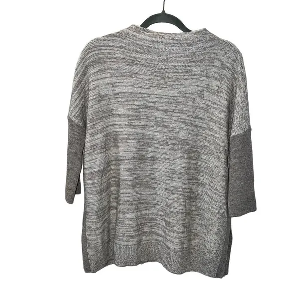 Kinross 100% Cashmere Marled Gray Taupe Mock Neck Dolman Sleeve Sweater S - Image 6