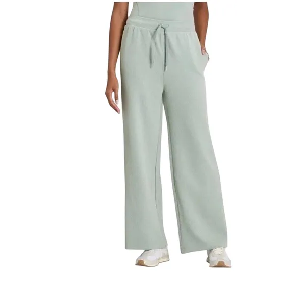 NWT All in Motion Womens Sage Airy Sleek High Rise Wide Leg Ribbed Pant XS - Image 11