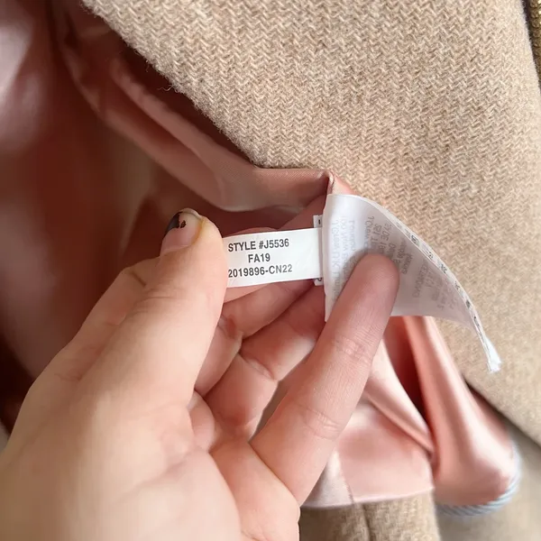 J Crew • Stadium Cloth Cocoon coat tan wool Nello Gori Heather Sandstone zip - Image 11