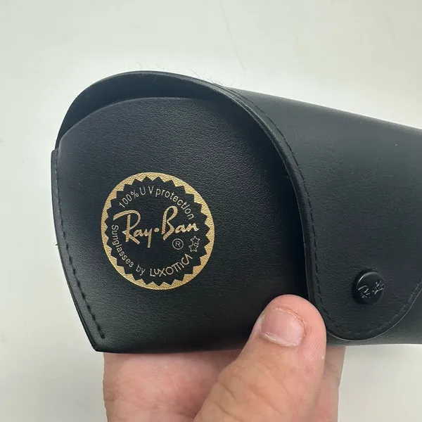 Genuine Ray Ban Sunglasses Case Only Empty Black Faux Leather Snap Replacement - Image 10