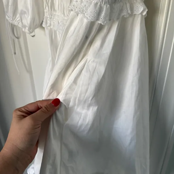 NWT For love and lemons Jackson Mini Dress‎ White Puff Sleeve New - Image 6