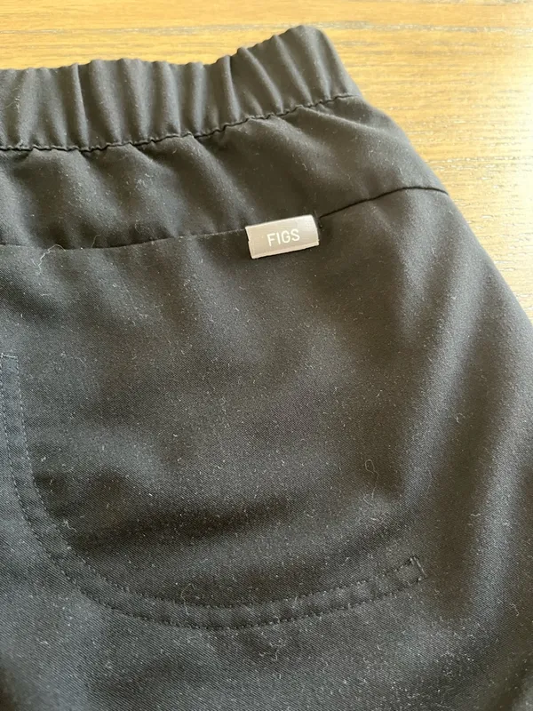 Figs Women’s Black Zamora Jogger Scrub Pants with Gray Drawstring Size Small - Image 7