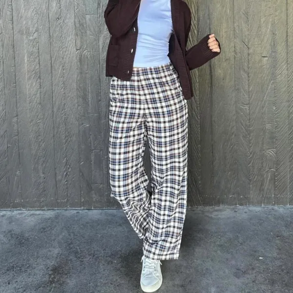 Uniqlo Flannel Pants | Checked NWT Brown Large - Image 9