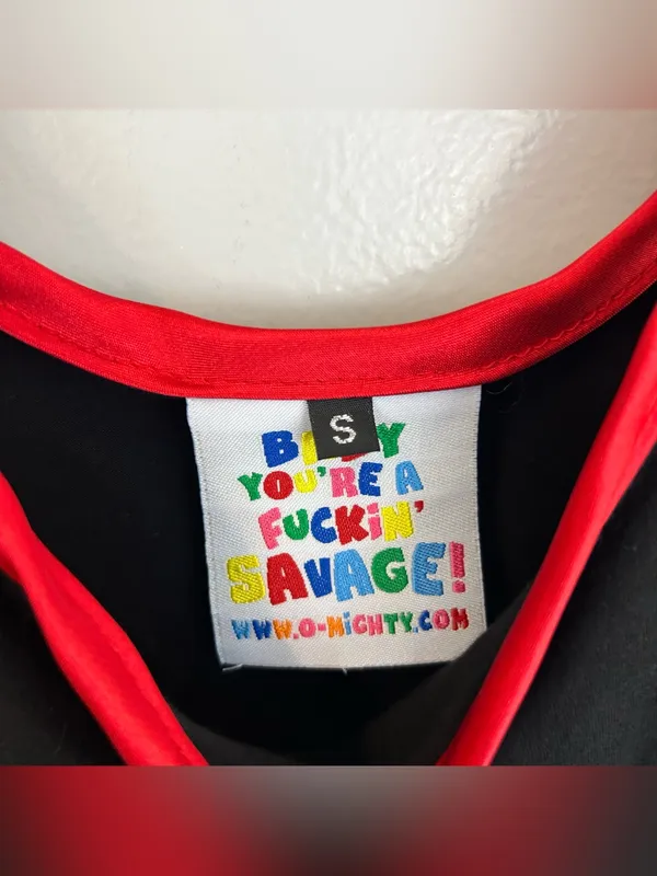 Omighty Absolute Filth But Still Cute Black Red Y2K Cropped Tank Size Small - Image 5