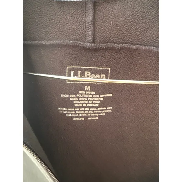 LL Bean Womens Black Softshell Fleece Lined Full Zip Jacket M Regular Size M - Image 3