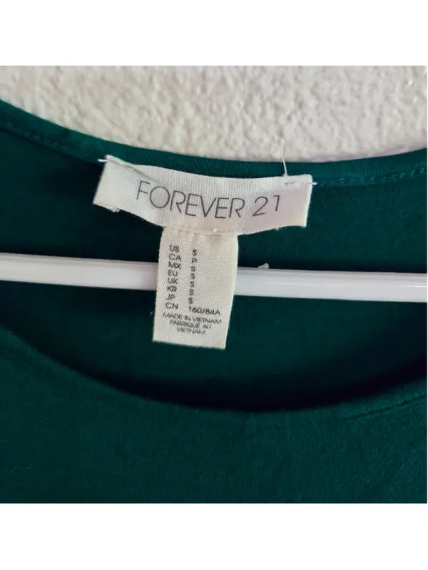 Forever 21 Sleeveless Form Fitting Tank Midi Bodycon Dress Forest Green Small W - Image 3