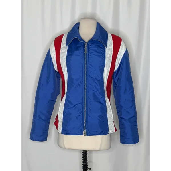 Vintage NUMBER 1 SKI Colorblock Jacket Blue Red White Retro 80s 90s Medium - Image 2