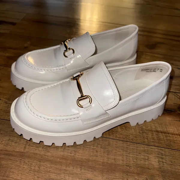 White chunky loafers - Image 4