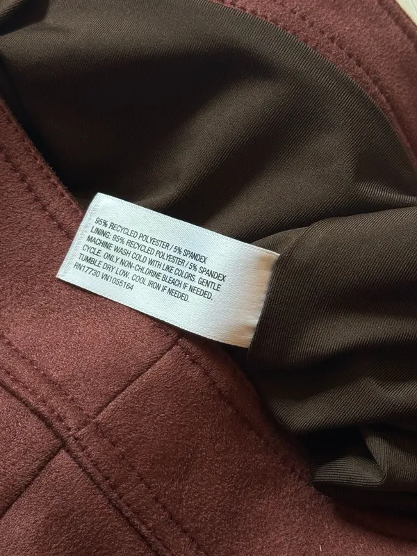 A New Day Women's Faux Suede Midi Skirt Burgundy Size XL - Image 6