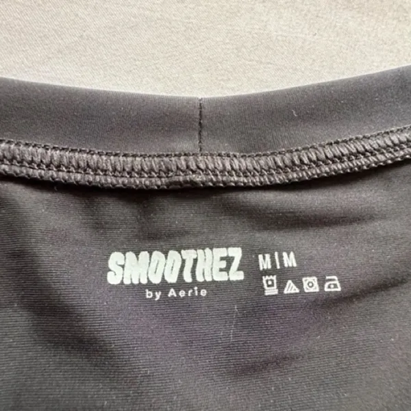 Aerie Smoothez Crop Top Bralette in True Black - Image 6