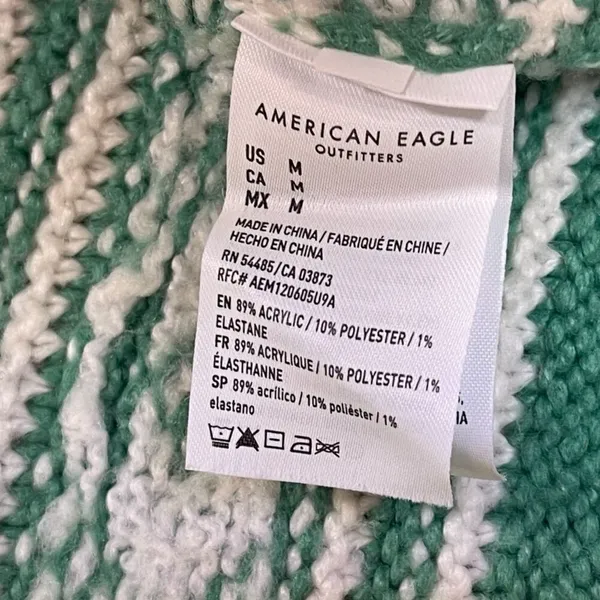 American Eagle | Green Fair Isle Snowdrift Sweater | Medium - Image 12