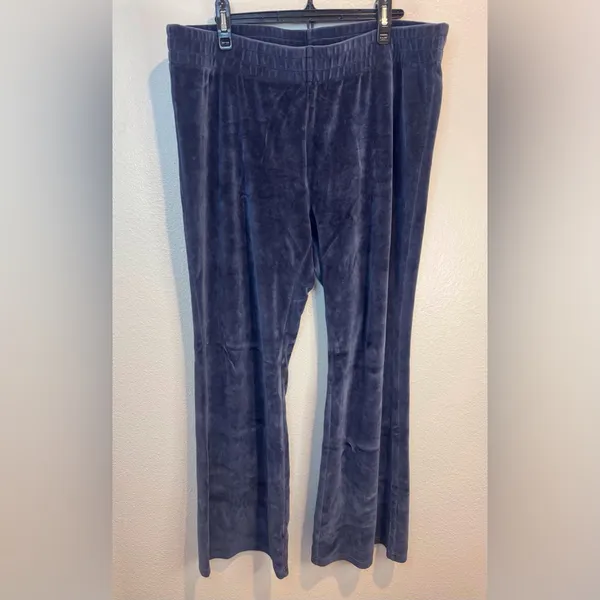 TNA‎ Women’s Blue Sommer Velour Pant Velour Flare Pants Size XL - Image 3
