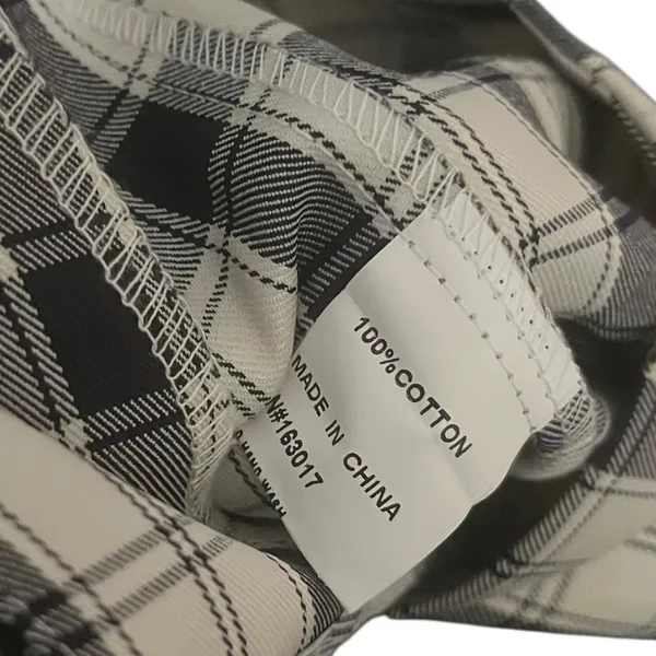 Princess Polly Euros‎ Plaid Wide Leg Trousers Pants Size 6 Black Cream Checkered - Image 6