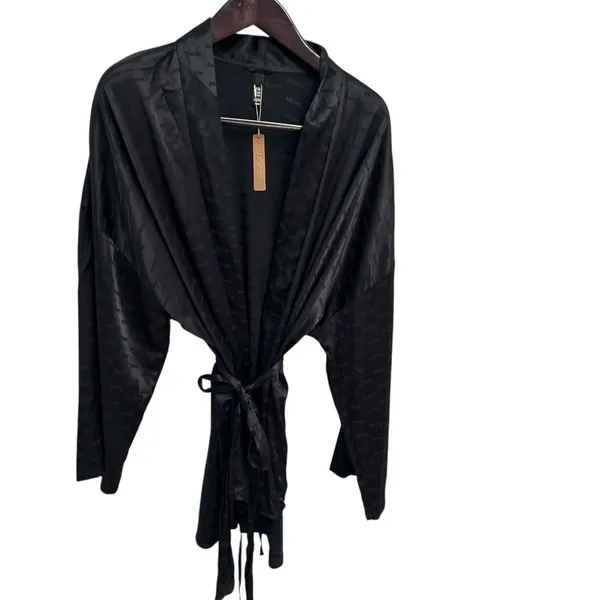 Skims WOVEN JACQUARD Medium SHORT ROBE onyx NWT - Image 3