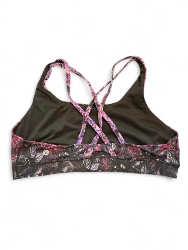 lululemon athletica Black Sports Bra with Pink Floral Straps - Image 2
