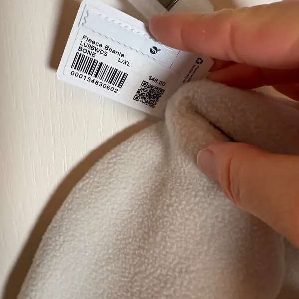 lululemon Fleece Beanie, Double Layer, NWT, L/XL Color BONE - Image 4