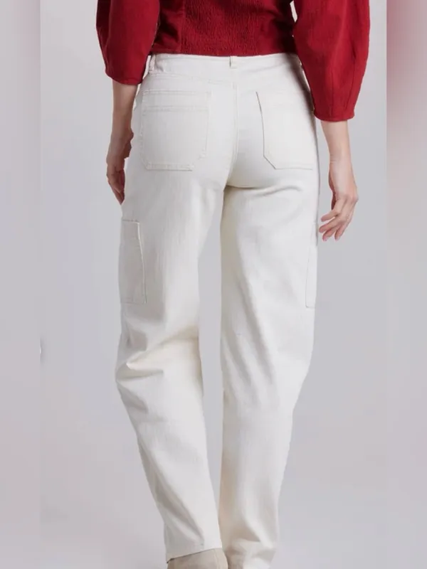 UNIONBAY Straight Leg Ivory Utility Jeans - Image 4