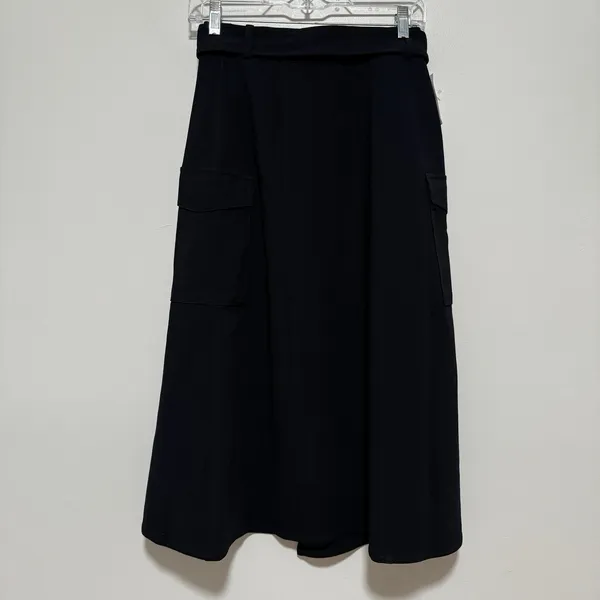 Wilfred Aritzia NEW Hana Crepe high-rise cargo wrap midi Black Skirt Size‎ 2XS - Image 4
