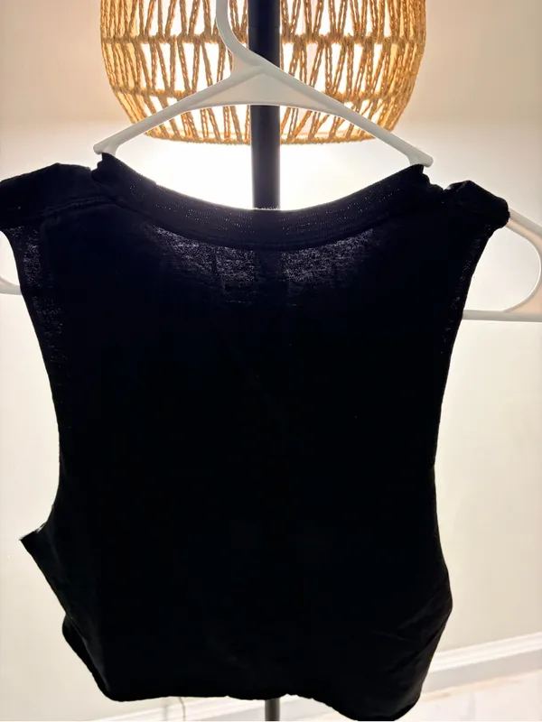 Champion Black Tank Top with Small Logo Detail - Image 5