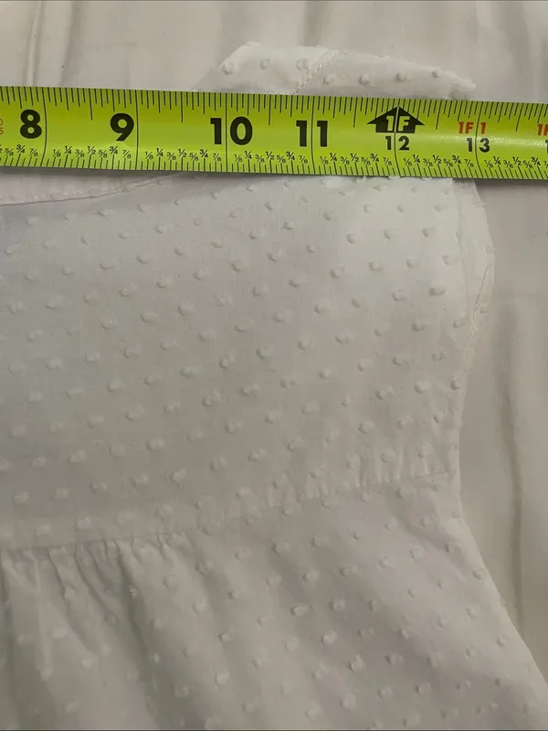 Tuckernuck Pomander Place Kenzo Tiered Dress White Swiss Dot Sleeveless Medium - Image 10