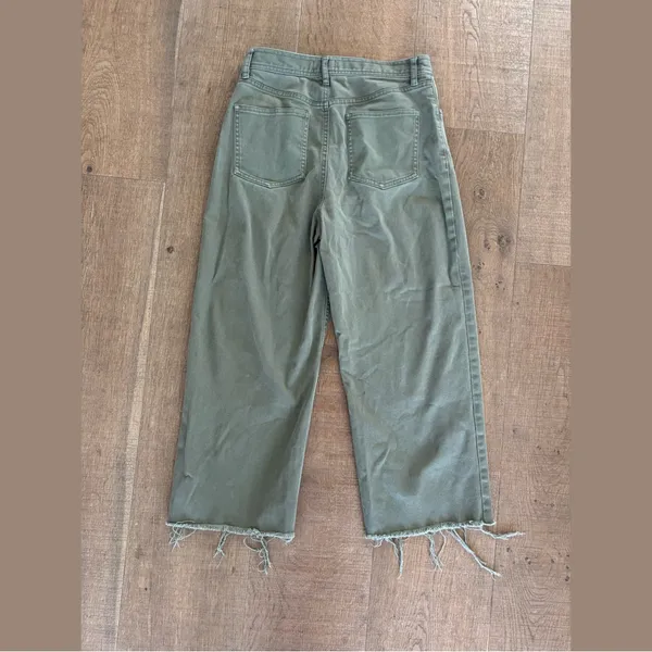 wilfred free raw hem green khaki ankle jeans wide leg - Image 2