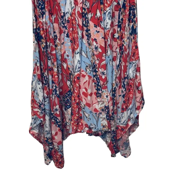 Japna Womens Dress Midi Floral Boho Smocked Sleeveless V-Neck Summer Beach XL - Image 4