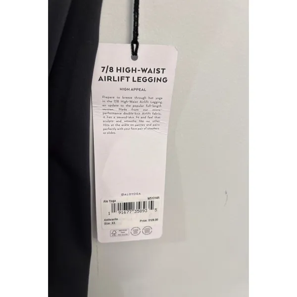 Alo Yoga 7/8 High-Waist Airlift Legging XS Anthracite New With Tags - Image 10