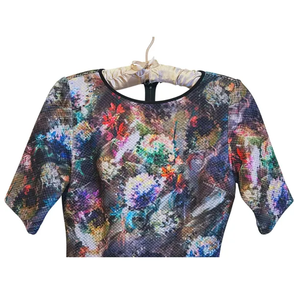 Margaret O’Leary Quilted Sheath Dress Small Kaleidoscope Maximalist Avant Garde - Image 9