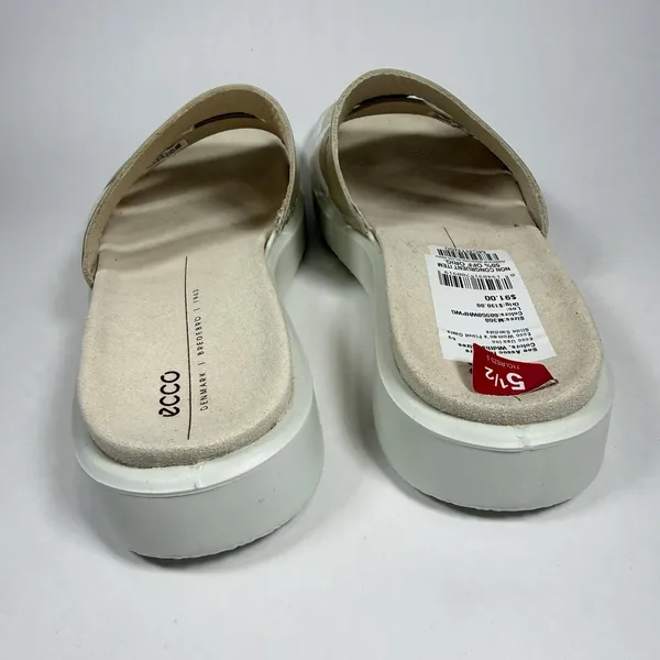 ECCO Size-5.5 Womens‎ Sandal Slide Flowt White Gold - Image 6