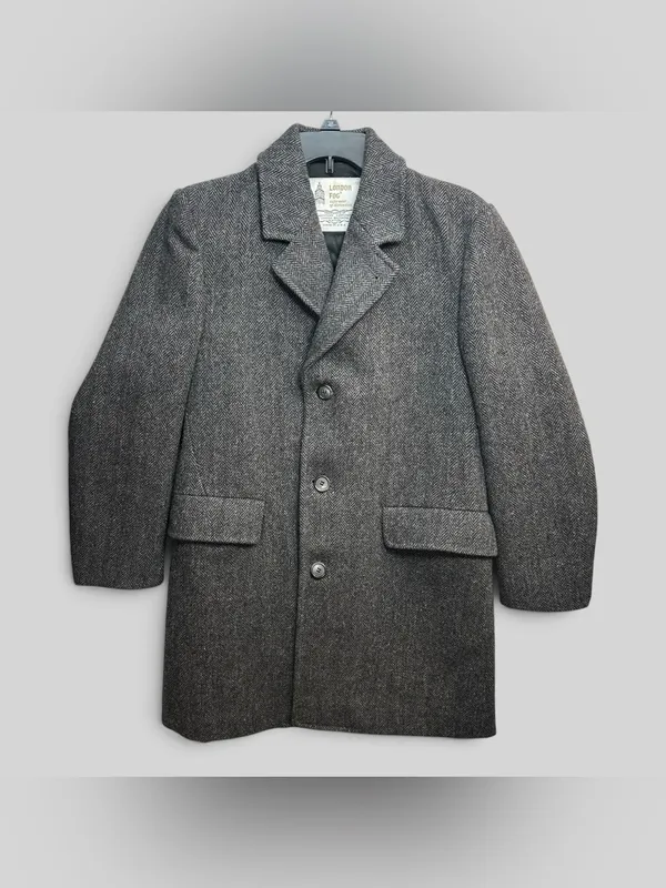 London Fog Women's Charcoal Herringbone Single-Breasted Trench Coat - Image 3