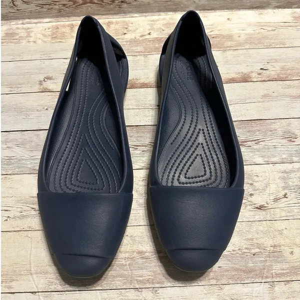 Crocs Sloane Flats Shoes Women's Size 11 Navy Blue Comfort Rubber NWOT - Image 2
