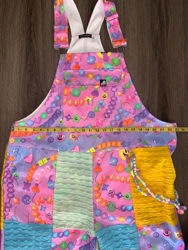 Iheartraves pastel color KANDI Trip overalls with chain - Image 12