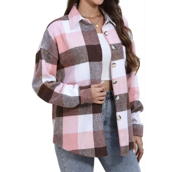 NEW Plaid Flannel Shirts Oversized Long Sleeve Button Down XL - Image 4