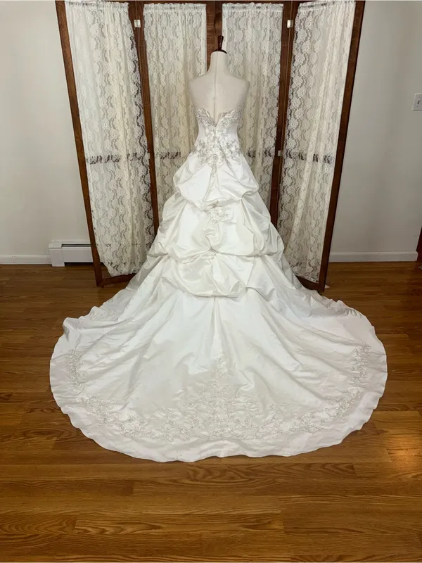 Stunning New David’s Bridal Beaded Ball Gown Wedding Gown - Image 5