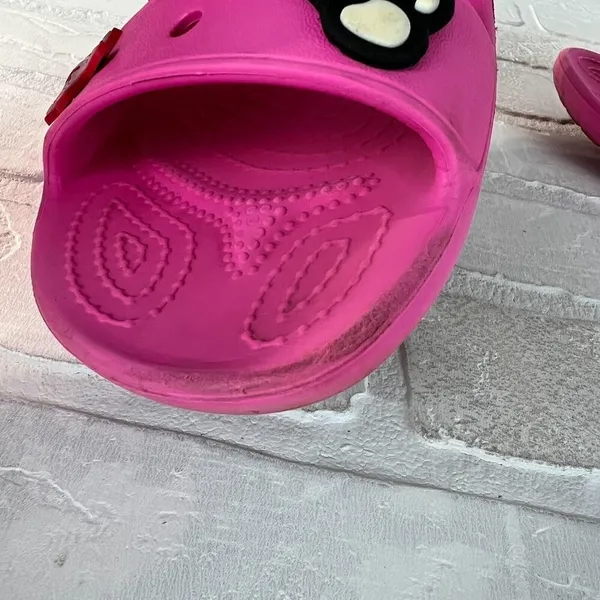 Crocs Classic Sandals Womens 7 Men 5 Pink Charms Two Double Strap Bright Comfort - Image 10