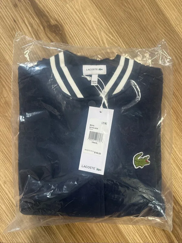 Lacoste preppy boys varsity navy XL jacket - Image 3