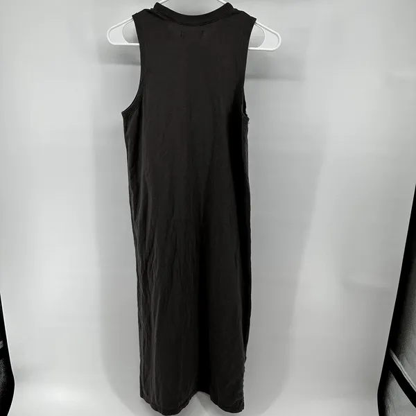 Madewell Organic Cotton Crewneck Tank Midi Dress Side Slit Cotton Gray XXS - Image 5
