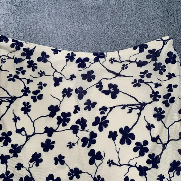 Motel rocks Latika skirt grunge floral flock cream XS - Image 6