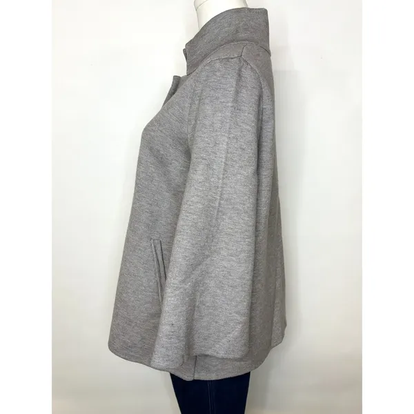 Moth Anthropologie Grey Chartreuse Open Front Knit Jacket Cardigan Medium - Image 4