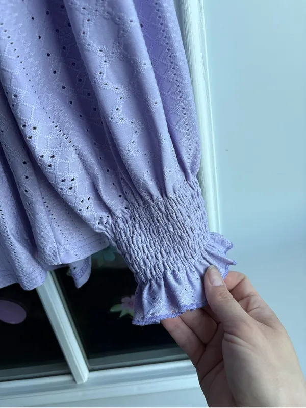 Women's Lavender Eyelet Long - Image 2