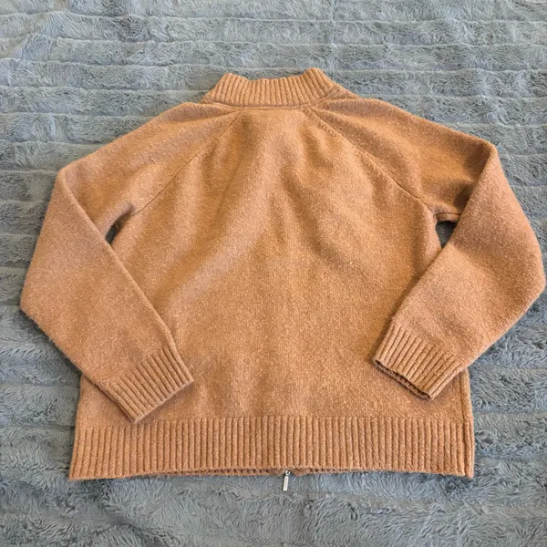 Vintage U.S. Polo Assn. Camel Brown Full Zip Sweater Jacket Women’s Large - Image 4