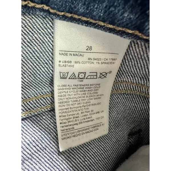 Banana Republic‎ The Straight Jean Medium Wash High Rise Button Fly Size 28 - Image 7