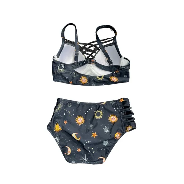 & Other Stories Bikini Two Piece Sun and Moon High Waisted SZ M Celestial Swimsuit Swim Beach - Image 2