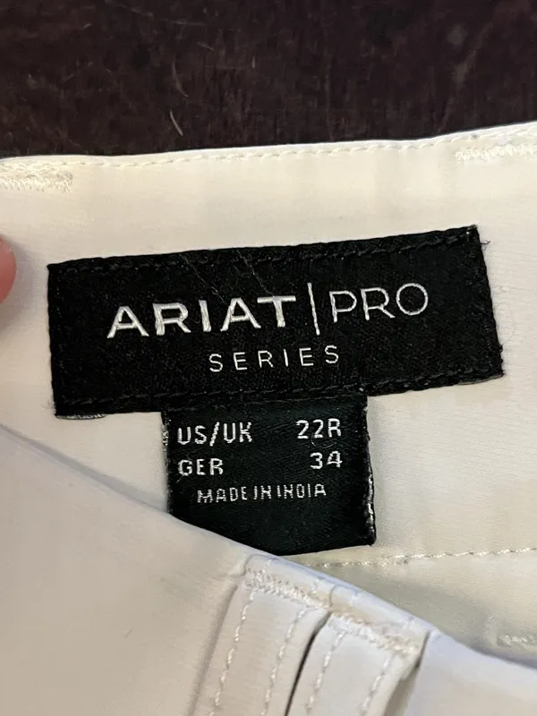 Ariat Pro Series Pants Womens 22R White Riding Breeches Ankle Grip Stretch - Image 9