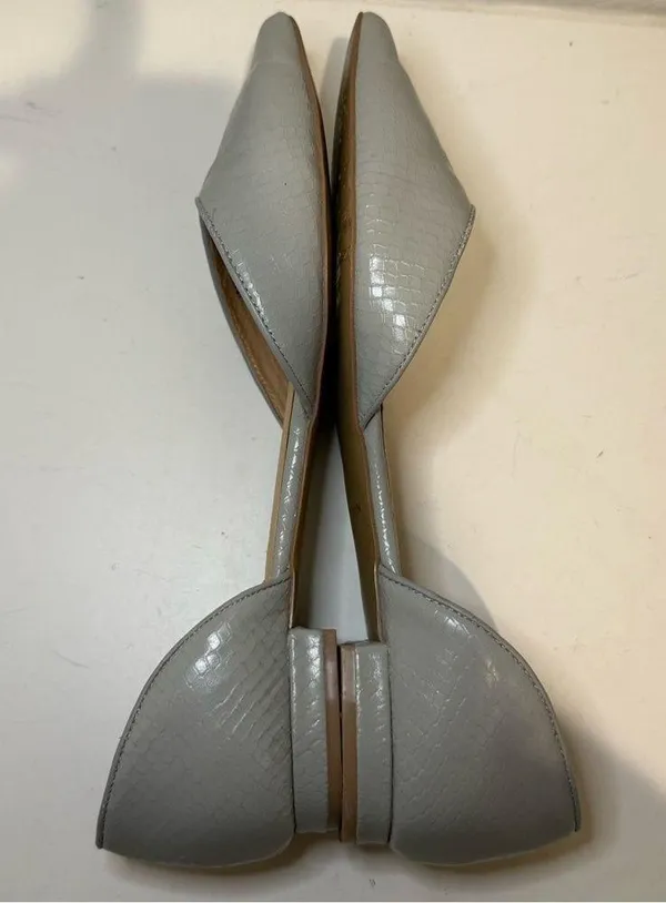 Ava & Aiden Light Gray Snake Print D’orsay Pointy Toe Flats 10 - Image 5