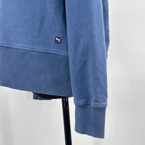 Retro 90s Inspired Athleisure Pullover Sweatshirt Puma Hot Pink Zip Blue Small‎ - Image 5