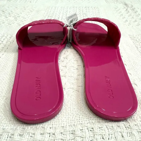Old Navy 7 braided band jelly sandal flats slides pool shoes 2938 - Image 5