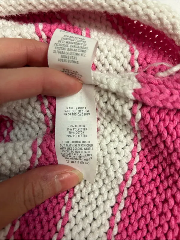 Aerie Striped Pink and White Knit Sweater Size XXL - Image 4