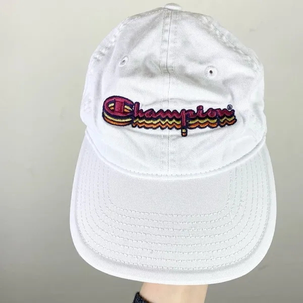 Champion White Spellout Baseball Cap Hat - Image 5