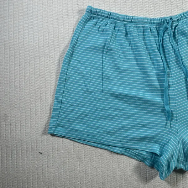 Victoria’s Secret Women’s Medium Blue Striped Lounge Sleep Shorts Drawstring - Image 2